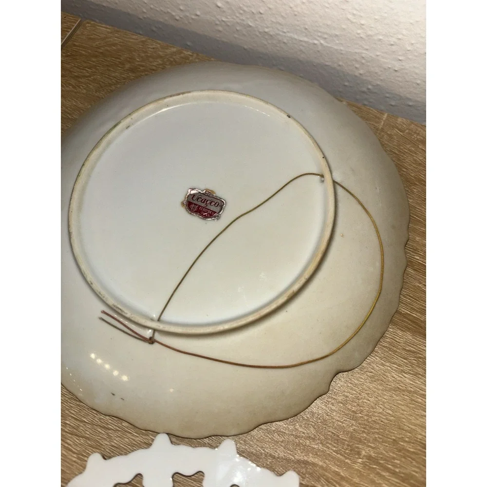 Vintage Mid-Century Japanese Reticulated Decorative Wall 3Plates Norleans Ucagco